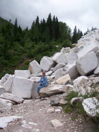 Marble slabs on hillside