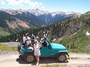 Duckett's and Barb in Jeep