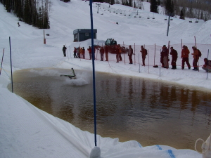 Skier takes the plunge