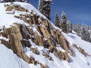 Snow covered cliffs