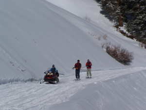 Skiers get towed