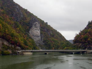 Carving along river