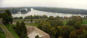 Confluence of Danube and Sava Rivers